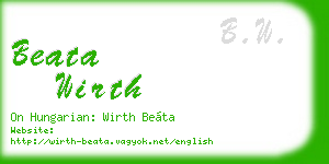 beata wirth business card